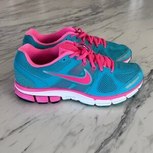 Nike Air Zoom Pegasus 28 Womens Running Shoes Blue Pink 443802-361 Size 8